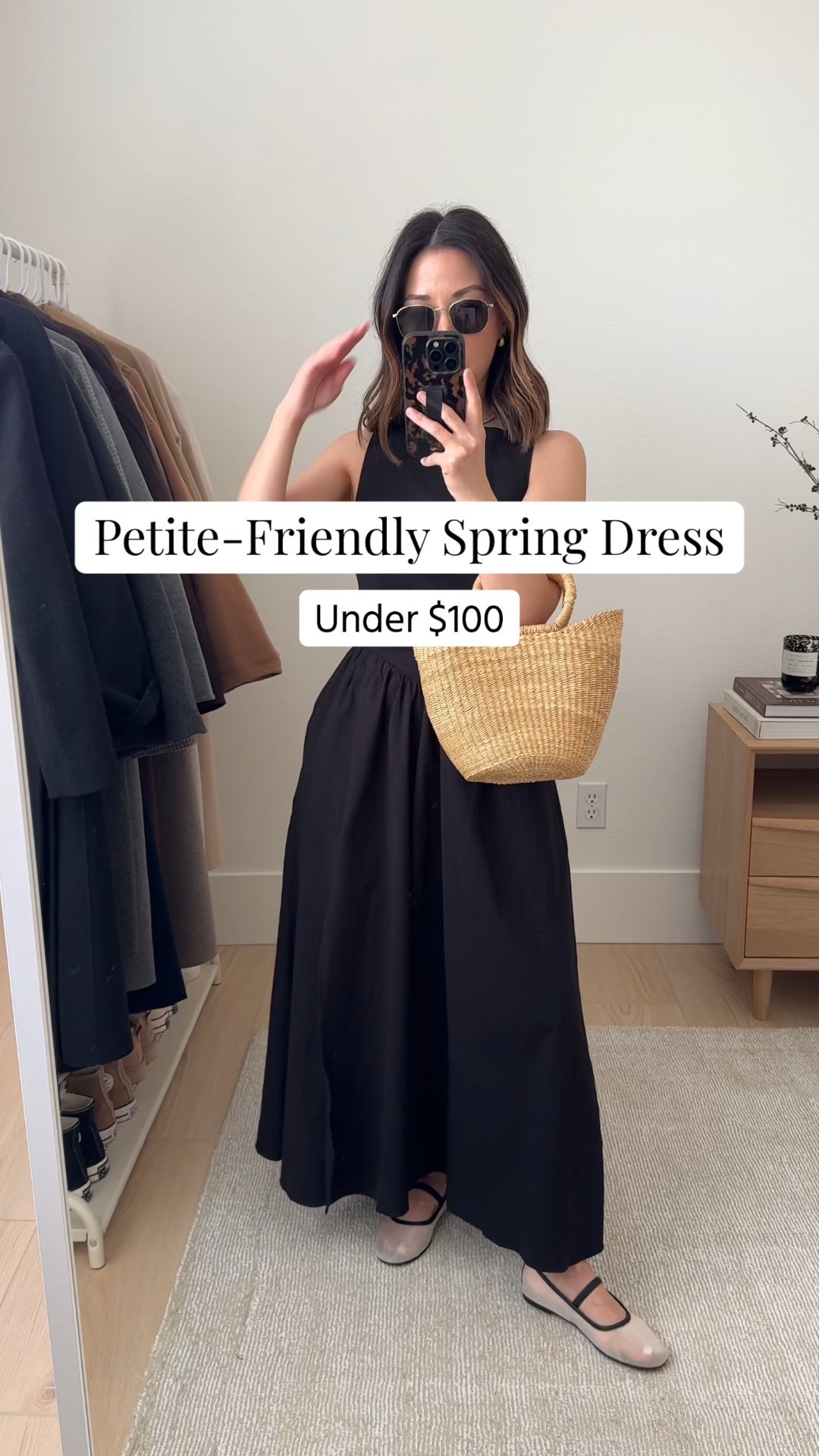 Petite-friendly black Spring dress. Love the high neck, pockets, and cute detail in the back. 

Astr the label dress xs
Bag is unknown and old - linked similar. 
Madewell mesh flats 5 - old
Le Specs Sunglasses 


#LTKPetite