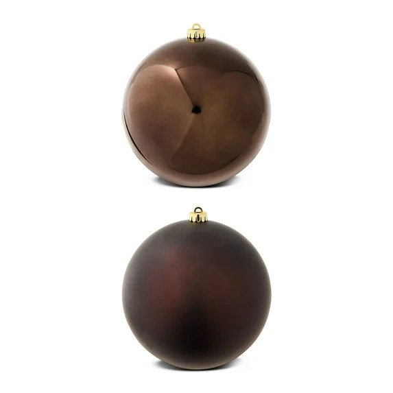 2-Count Brown Jumbo Shatterproof Christmas Ornaments, 7.8 in, by Holiday Time | Walmart (US)