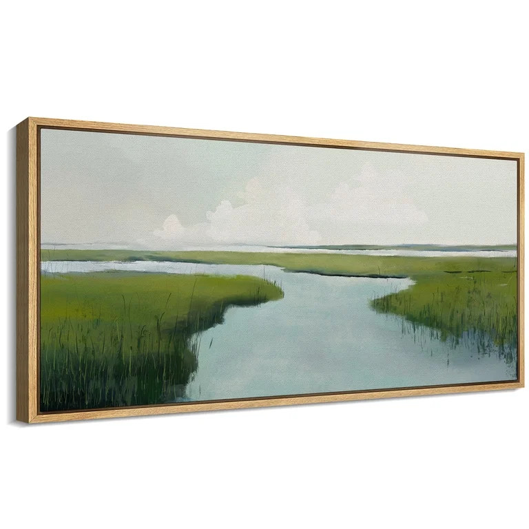Large Framed Canvas Print Tranquil Nature Scene in Soft GreensWall Art Decorative Ready to Hang P... | Walmart (US)