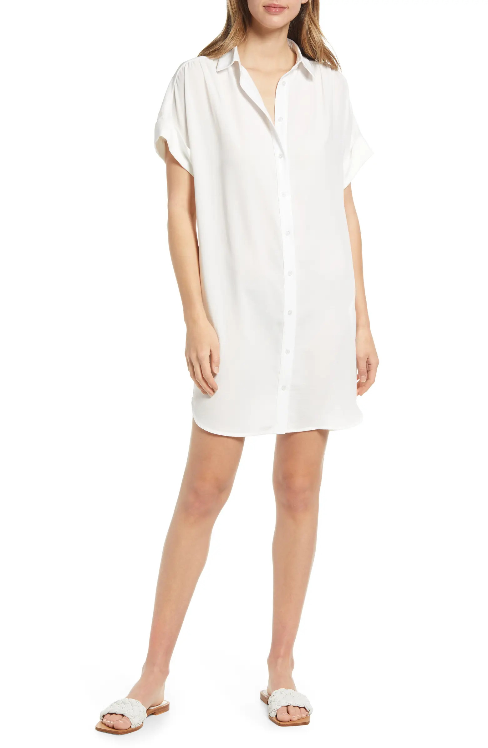 Caslon® Short Sleeve Shirtdress | Nordstrom | Nordstrom