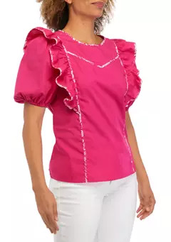 Women's Short Sleeve Ruffle Top | Belk