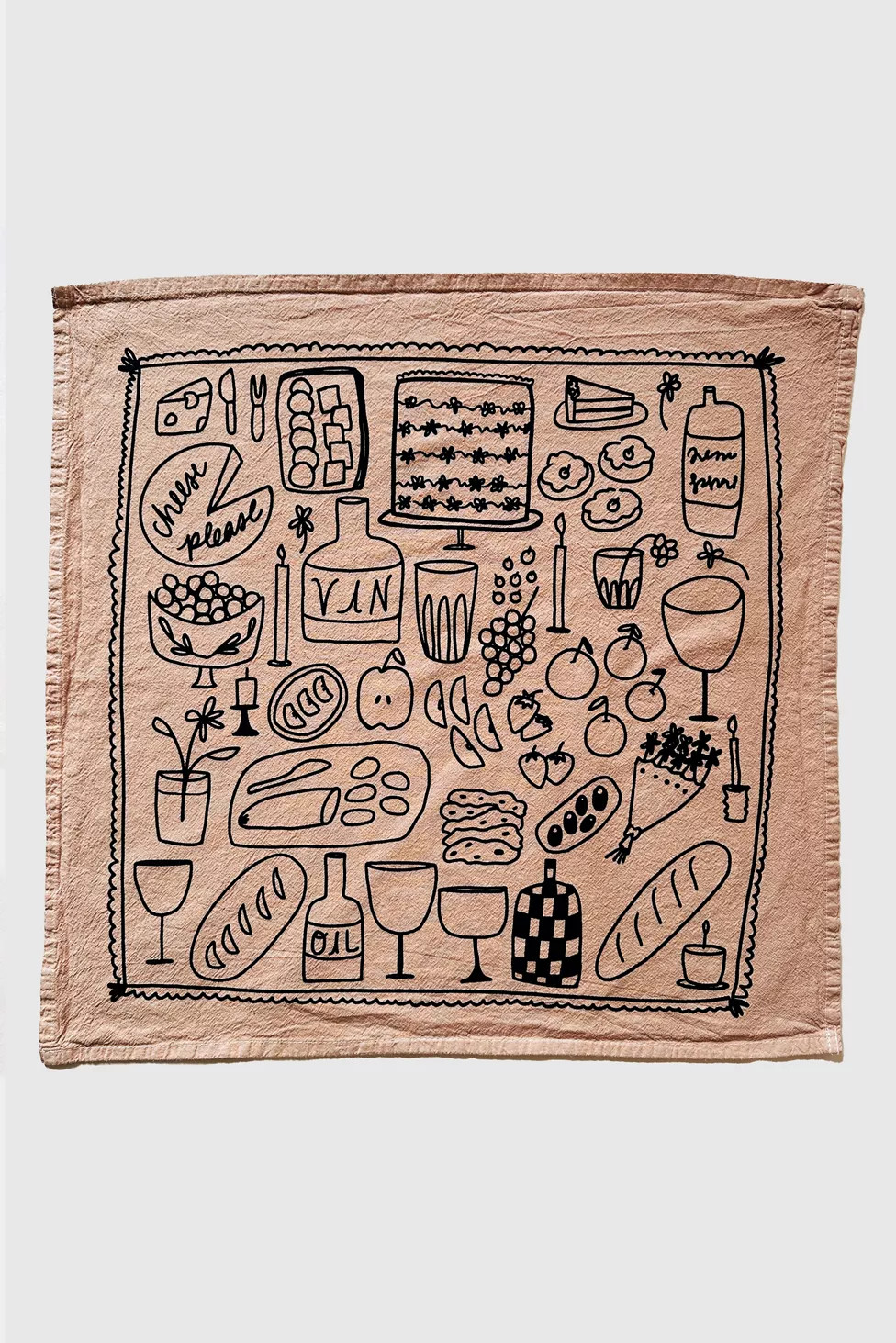 Julie Peach Picnic Tea Towel | Urban Outfitters (US and RoW)