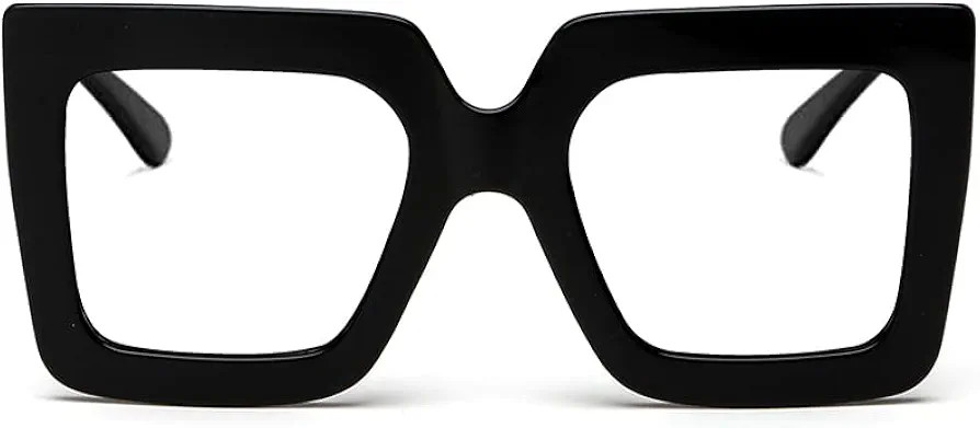 Oversized Blue Light Glasses for Women Fashion Thick Square Computer Eyewear Non-Prescription Bla... | Amazon (US)