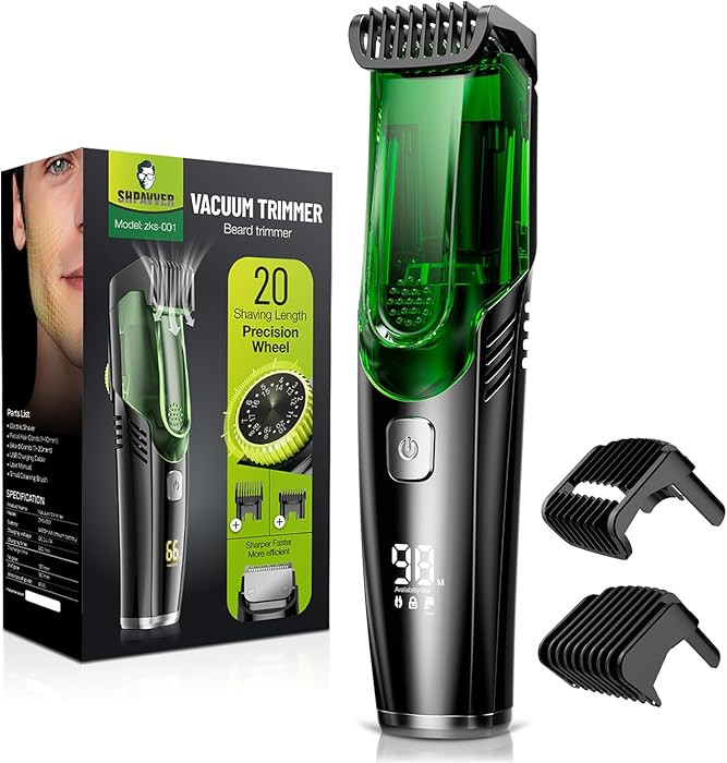 SHPAVVER Beard Trimmer for Men: Vacuum Mustache Trimmer for Less Mess -IPX7 Waterproof- Rechargea... | Amazon (US)