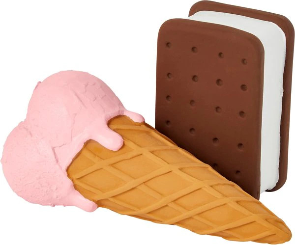 Frisco Ice Cream Sandwich & Ice Cream Cone Latex Squeaky Dog Toy, 2 count | Chewy.com
