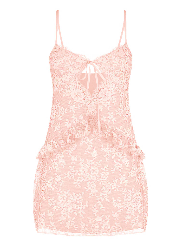 Buy Dare to Dream Lace Flounce Mini Slip, Purest Pink - Order Slips online - Victoria's Secret US | Victoria's Secret (US / CA )