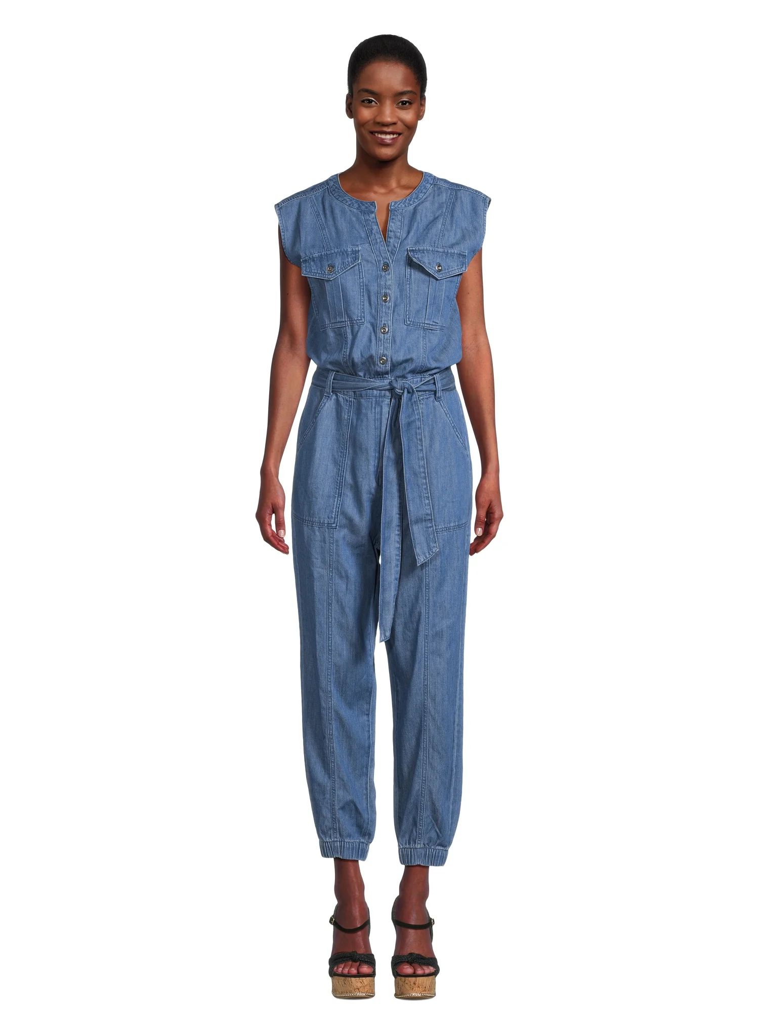 Sofia Jeans Women's Lightweight Luxe Jumpsuit, Sizes XS-XXXL - Walmart.com | Walmart (US)