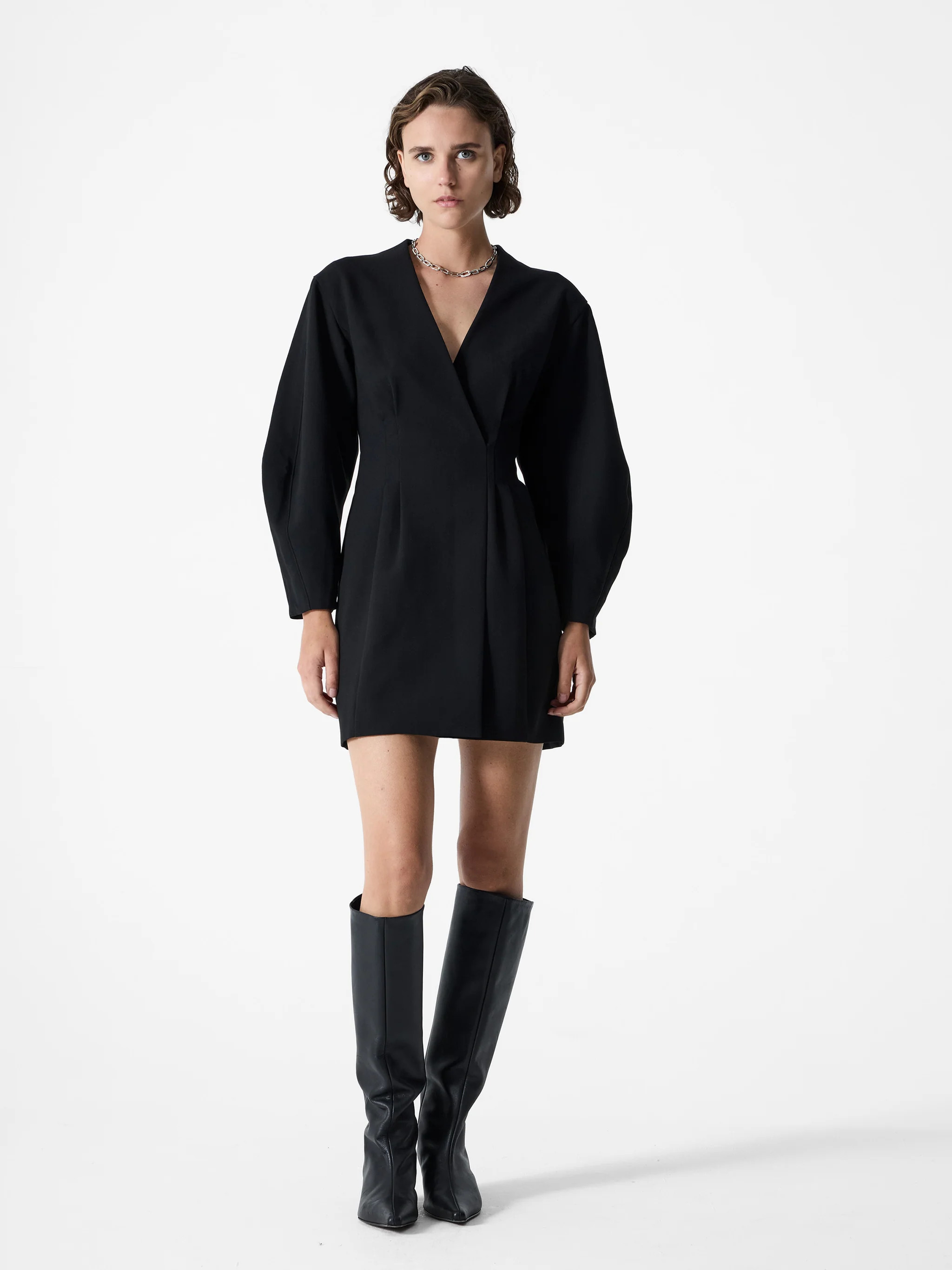 Azra Twill Banana Sleeve Wrap Dress | French Connection (UK)