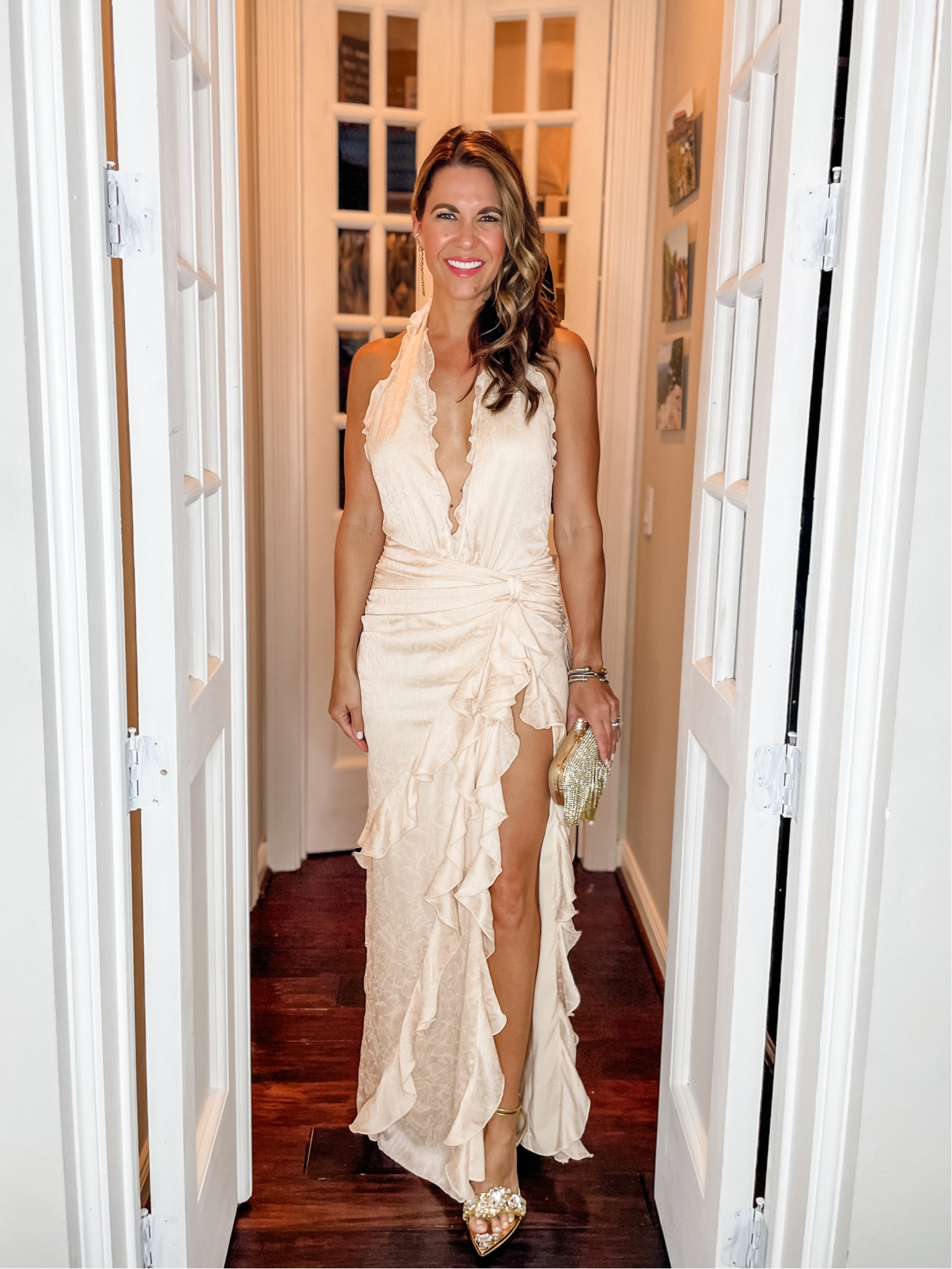bao dress in ivory nbd random_housewife on LTK black handbag