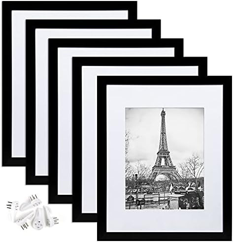upsimples 11x14 Picture Frame Set of 5,Display Pictures 8x10 with Mat or 11x14 Without Mat,Wall G... | Amazon (US)