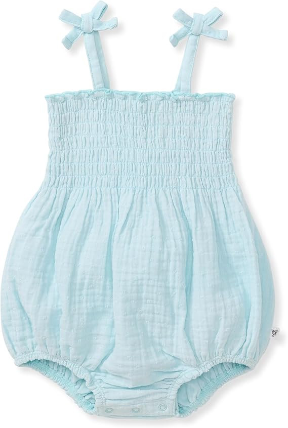 Burt's Bees Baby Baby Girls Strap Romper, 100% Organic Cotton One-piece Bubble Shortall and Layet... | Amazon (US)