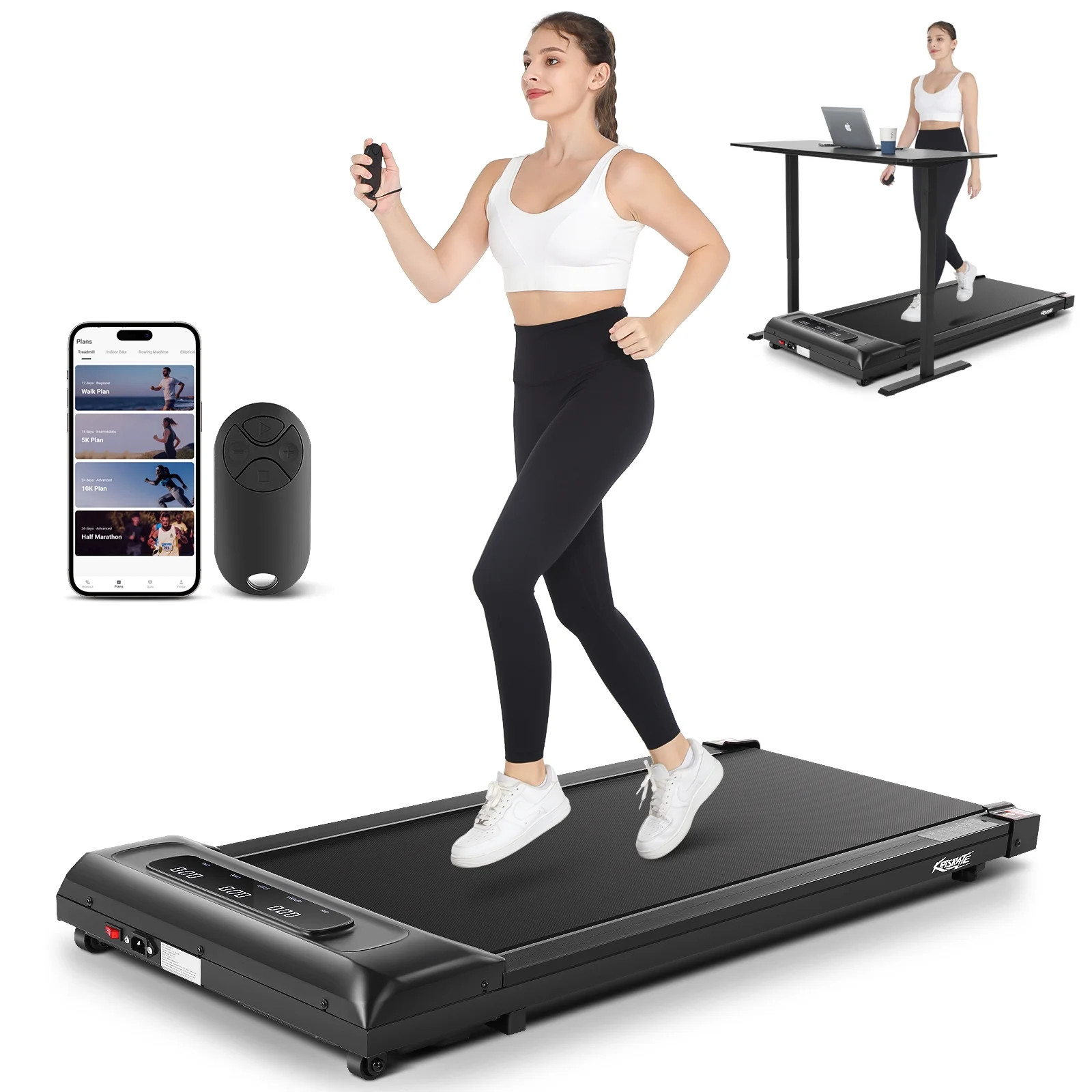 Walking Pad&Under Desk Treadmill for Home&Office, Speed Range 0.5~3.8mph, 300 lbs Weight Capacity | Walmart (US)