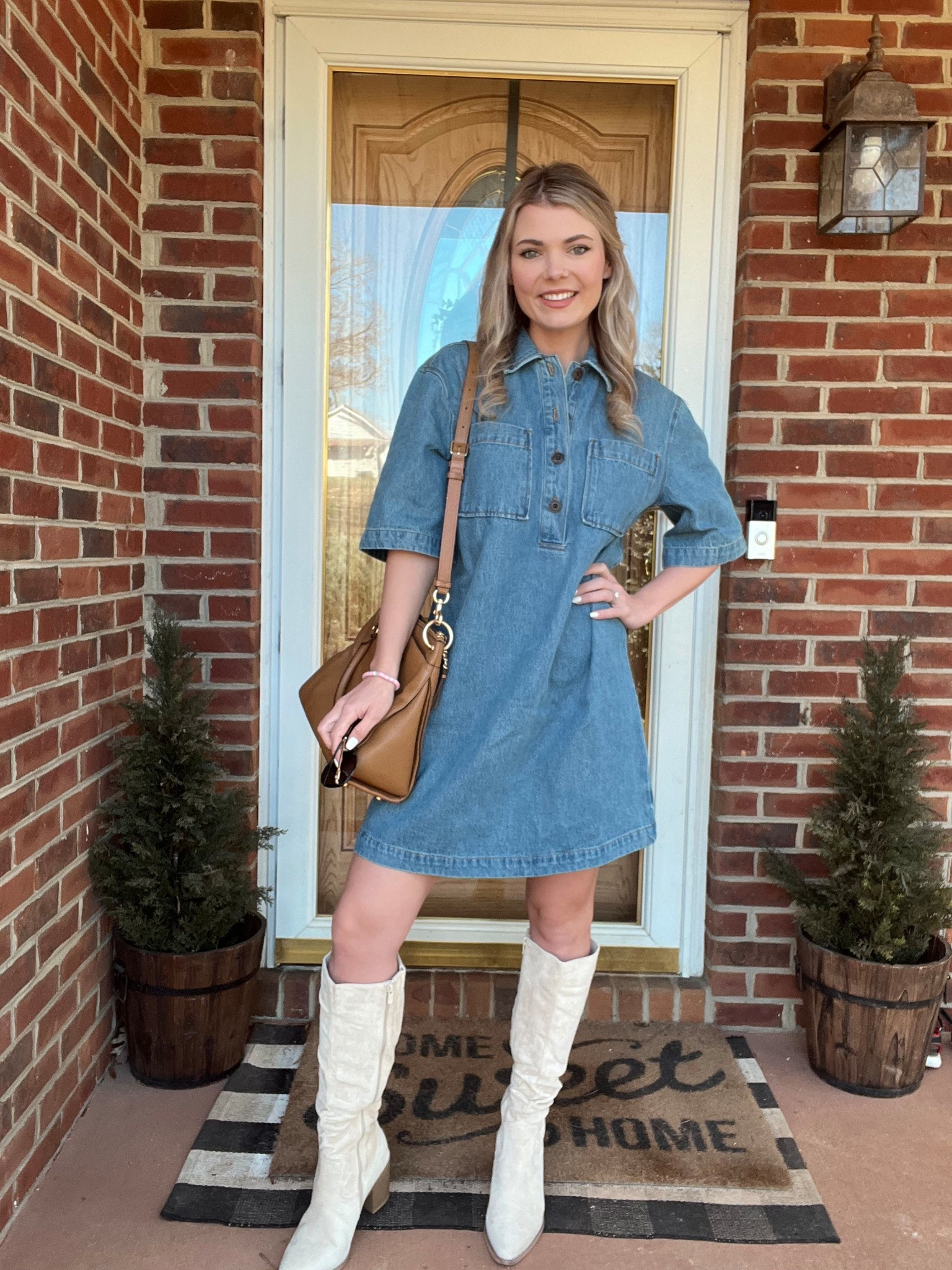 Outfit to wear on a day out!

Denim Jean above knee casual dress from Target!! Paired with the cutest neutral knee high Cowgirl boots 

#LTKFindsUnder50 #LTKSaleAlert #LTKStyleTip