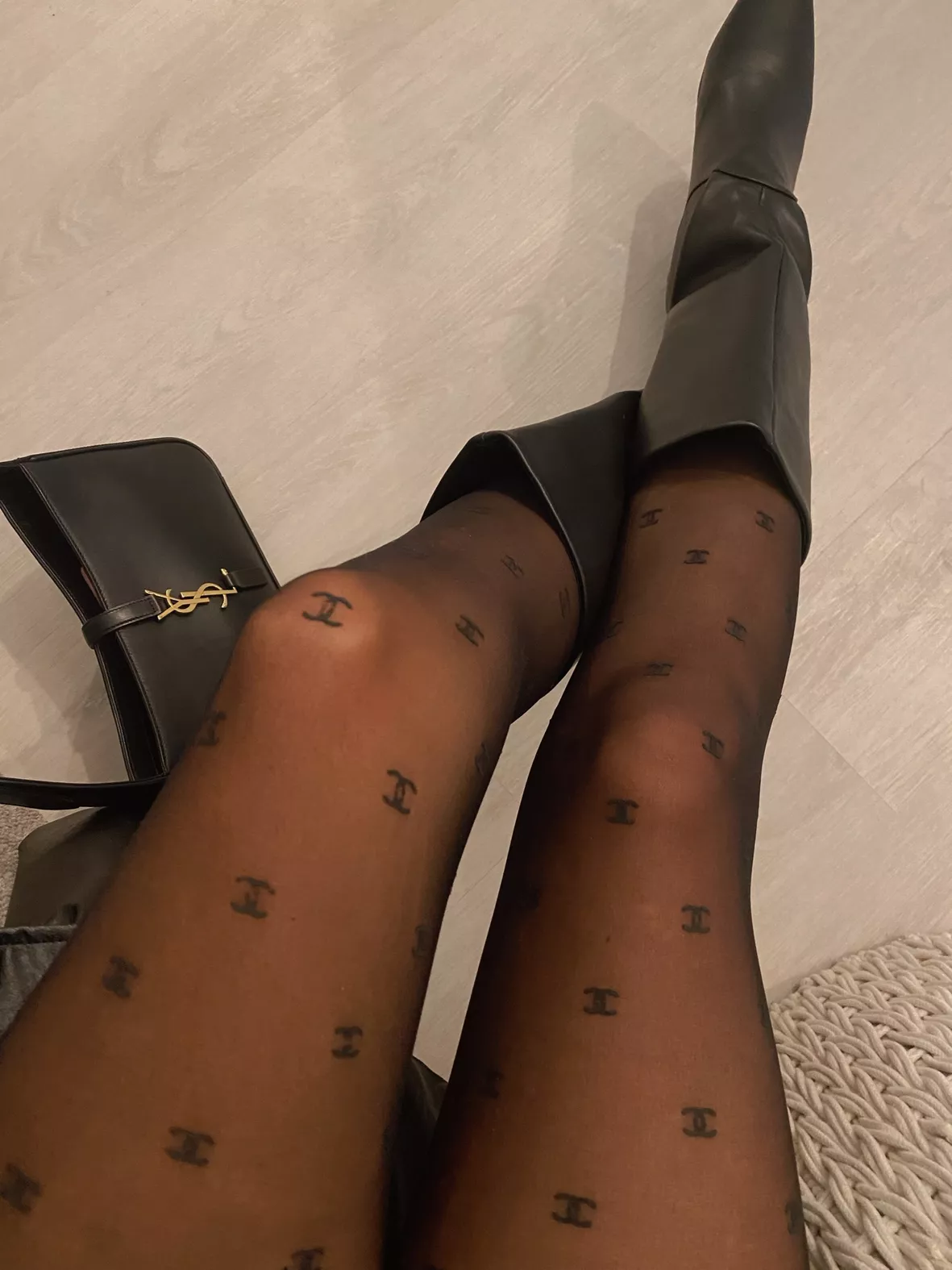 Hot sales of goods Alphabet Tights CC Trend 2022 * … curated on LTK, chanel  logo stockings 