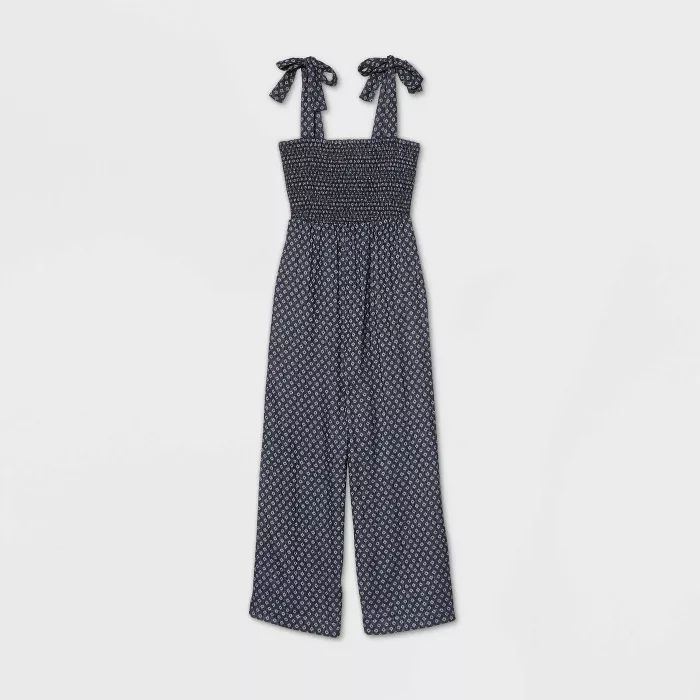 Women's Sleeveless Smocked Tie Strap Ankle Jumpsuit - Universal Thread™ | Target