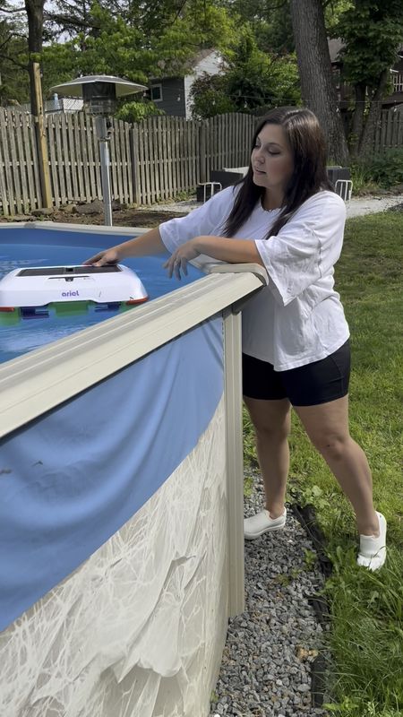 *$50 off coupon available* 
splashin’ right into summer ☀️ with our new pool must-have, Ariel 🧜‍♀️ #sponsored this solar-powered, skimming robot from @solarbreezebots makes keeping our pool clean a breeze! with so many trees on our property and our neighbors’ there’s always flowers and leaves making their way into our pool! Ariel skims the pool all on her own with obstruction sensors and independent steering 👏🏻 she’s easy to clean, holds twice as much as your average skimmer basket, and if I’m being honest.. I’m just happy she’s part of my world 😏  


#LTKSeasonal #LTKkids #LTKFind