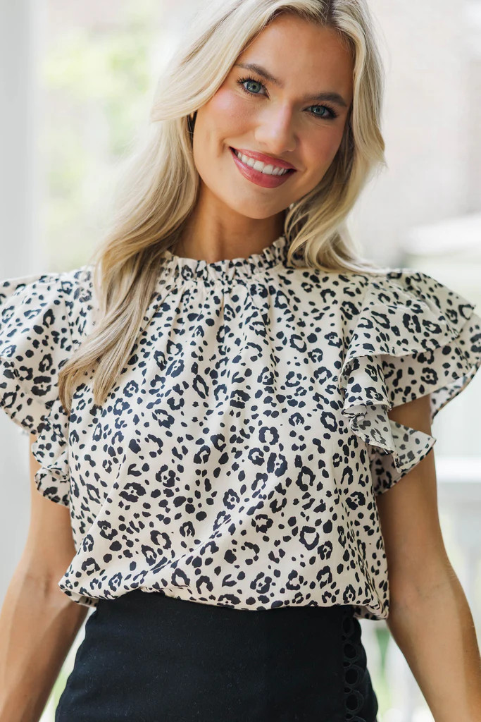On My Heart Cream Leopard Print Blouse | The Mint Julep Boutique