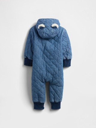 Baby Quilted Denim Cozy One-Piece | Gap (US)