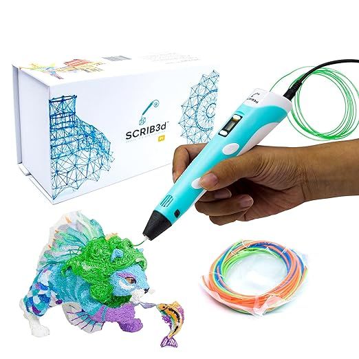 SCRIB3D P1 3D Printing Pen with Display - Includes 3D Pen, 3 Starter Colors of PLA Filament, Sten... | Amazon (US)