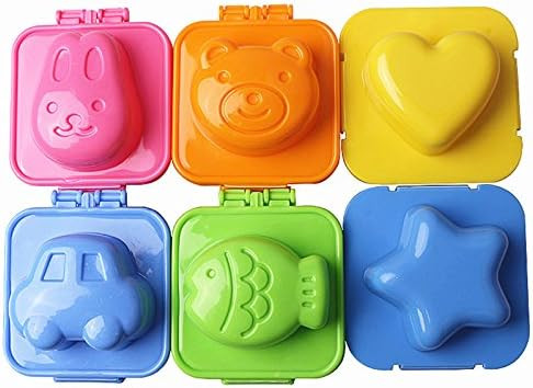 Ogrmar 6PCS Cartoon Cute Boil Egg Mold/Fish Car Heart Shape Egg Sushi Rice Mold Mould/Decorating ... | Amazon (US)