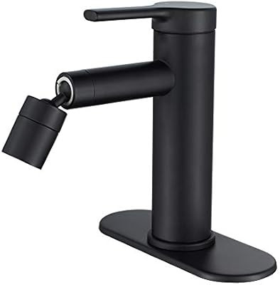 Bathroom Faucet Black one Hole Bathroom Sink Faucet Single Handle Vanity Basin Tap, Adjustable Sp... | Amazon (US)