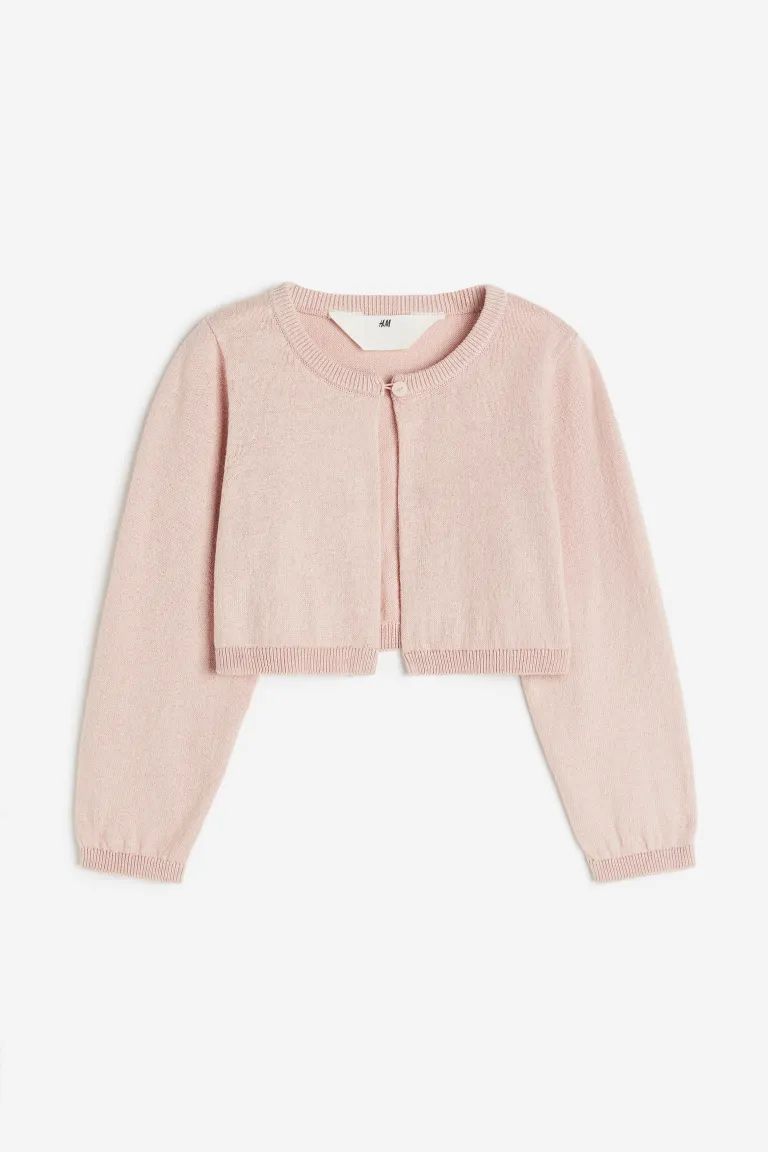 Fine-knit Bolero Sweater - Light pink - Kids | H&M US | H&M (US + CA)
