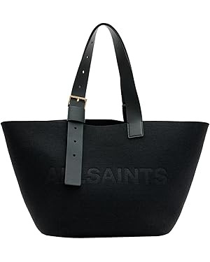 AllSaints ANIK Felt E/W Tote, Black | Amazon (US)