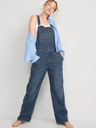 Baggy Wide-Leg Non-Stretch Jean Overalls for Women | Old Navy (US)