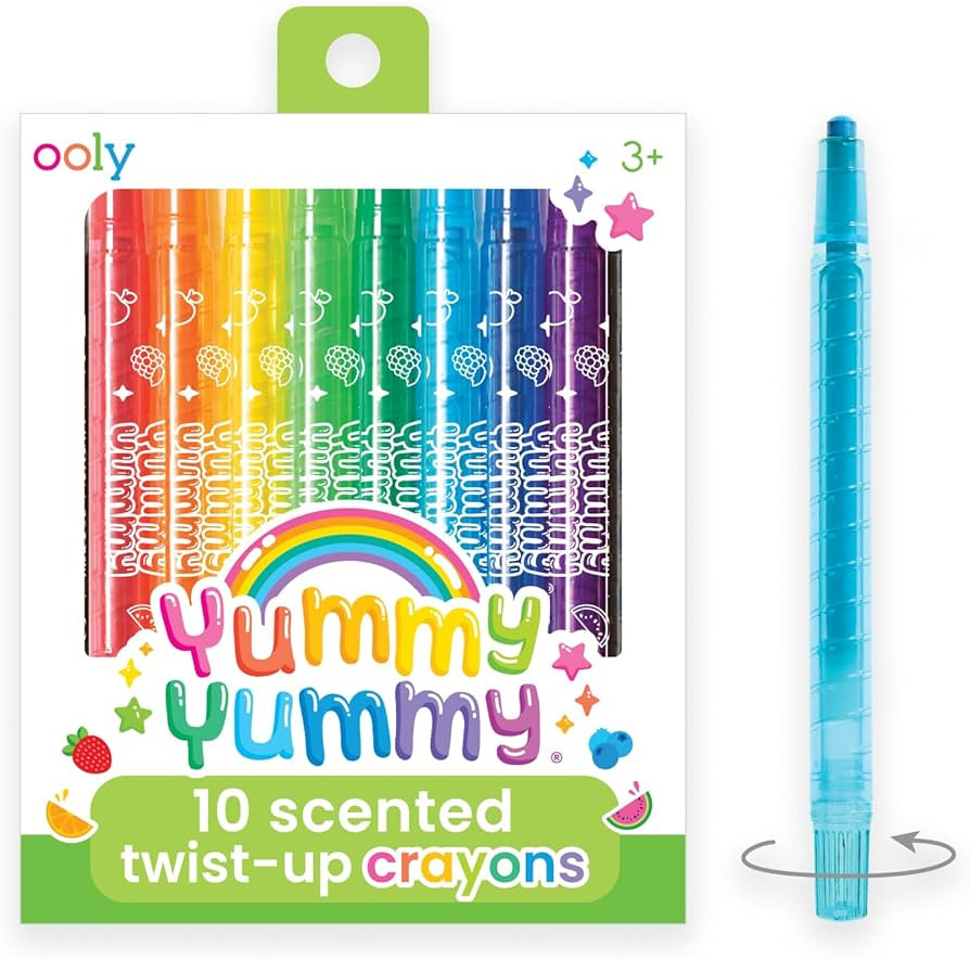 Ooly Yummy Yummy Twist Up Scented Crayons, Set of 10 Crayons for Kids with Fruit Scents, Twist th... | Amazon (US)