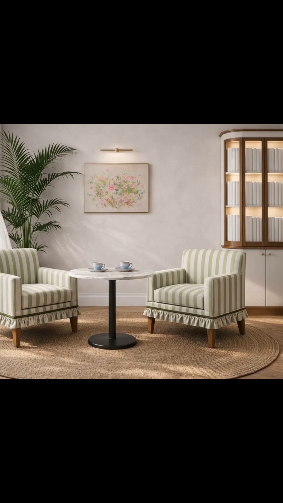 Morning coffee, slowly.

Soft daylight, quiet corners, and a chair that invites you to linger just a little longer.

This lounge chair feels timeless — tailored stripes, clean lines, and that delicate ruffled skirt that adds just enough romance without feeling fussy. It’s structured, but still soft. Polished, but still cozy.

Paired with a marble café table and a tiny espresso moment, it becomes less about furniture — and more about how you want your mornings to feel.

Unrushed.
Warm.
Intentional.

Coffee time, done beautifully.
#morningcoffee
#coffeetime
#loungechair
#stripedchair
#ruffleskirt
#romanticinterior
#quietluxury
#interiorstyling
#cozycorner
#designinspiration
#homedetails
#ltkhome


#LTKHome #LTKSaleAlert #LTKdayinmylife