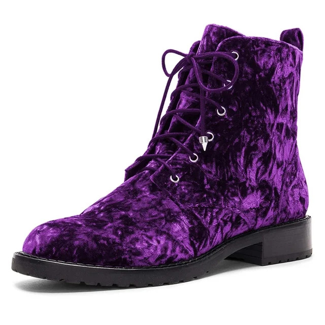 YDN Women Graceful Round Closed Toe Ankle Boots Suede Chunky Block Low Heels Lace Up Shorts Boots... | Walmart (US)