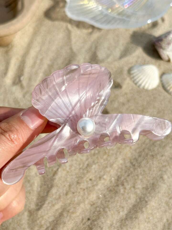 Elegant Shell Shaped Acetic Acid Hair Clips Of Light Purple Color,Medium Size Hair Claw Clips Inl... | SHEIN