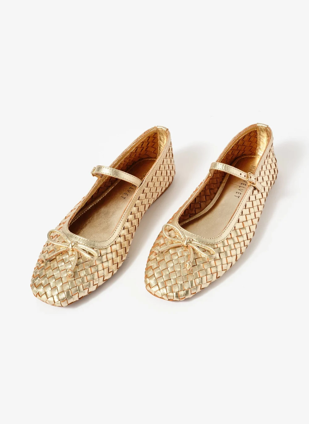 Charley Red Leather Woven Pumps | Mint Velvet