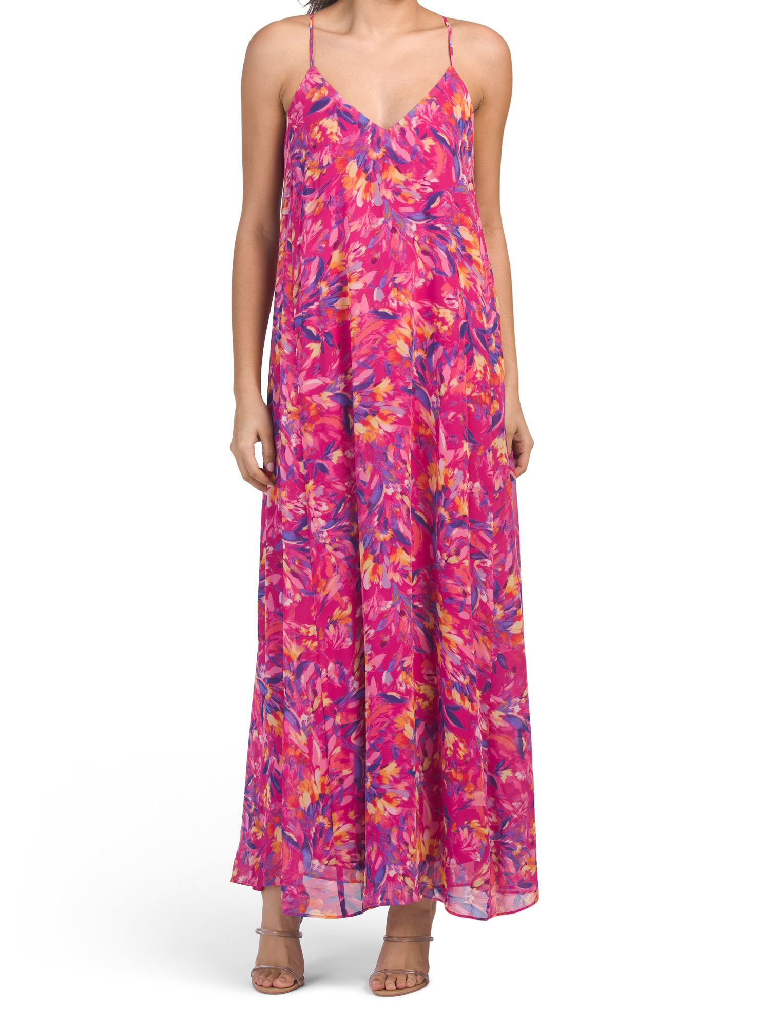 Muted Floral Print Maxi Dress | TJ Maxx