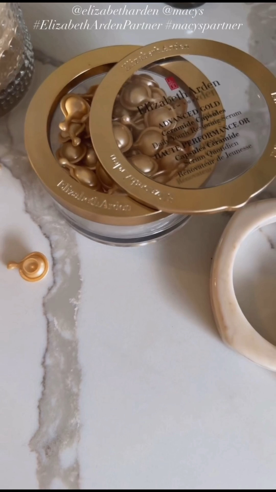 Current skincare favorite. 🤍 Ceramides are such an important part of maintaining a healthy skin barrier, and I love how easy these Elizabeth Arden Advanced Gold Ceramide Capsules Daily Youth Restoring Serum are to work into my routine. Twist, squeeze, apply…done!

✨Now available @macys 

@elizabetharden 
#ElizabethArdenPartner #macyspartner

#LTKBeauty #LTKselfcare #LTKgrwm #LTKBeauty #LTKmorningroutine