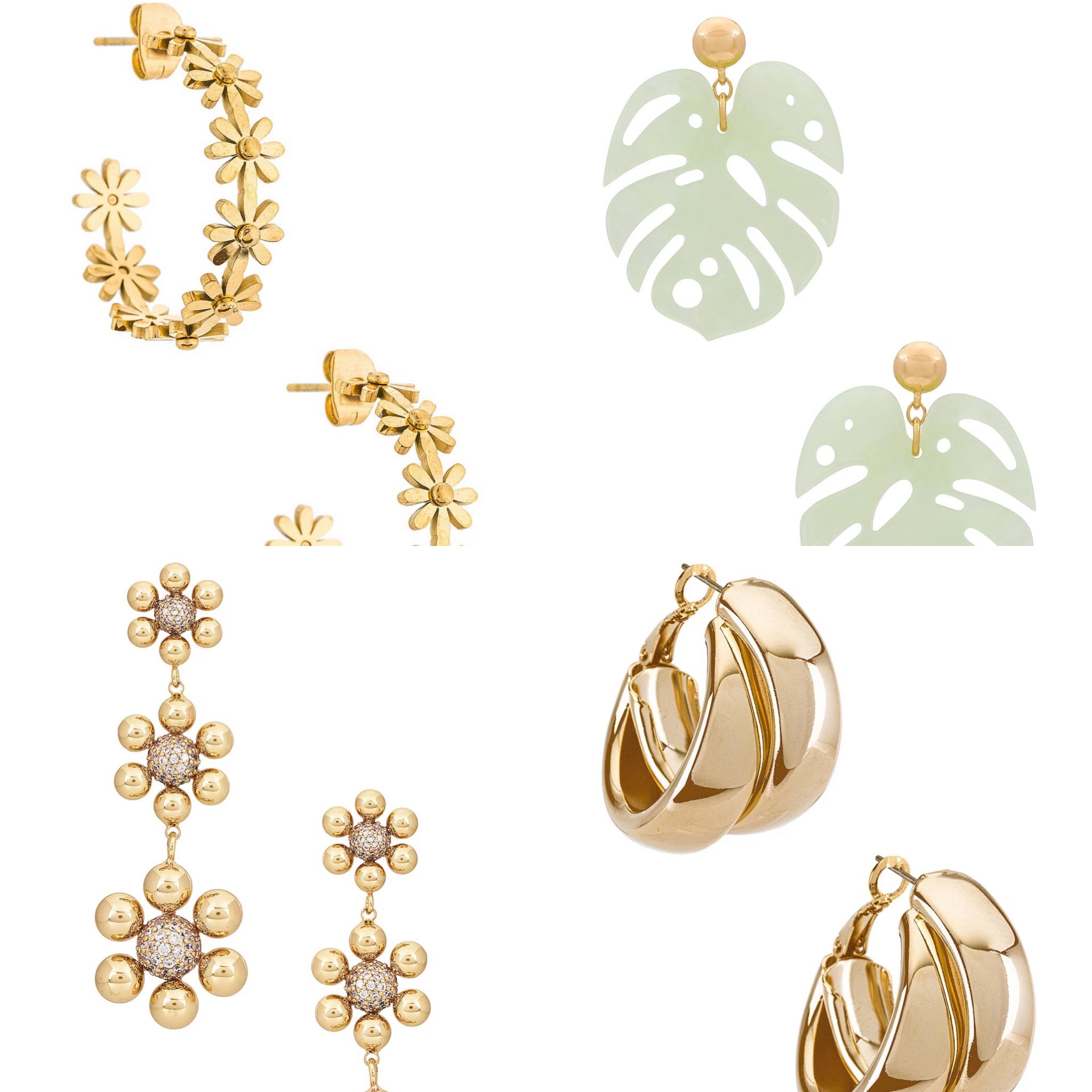 Must have summer earrings✨ hoops, palms, flowers, gold hoops, gold earrings. 

#LTKunder50 #LTKFind #LTKstyletip