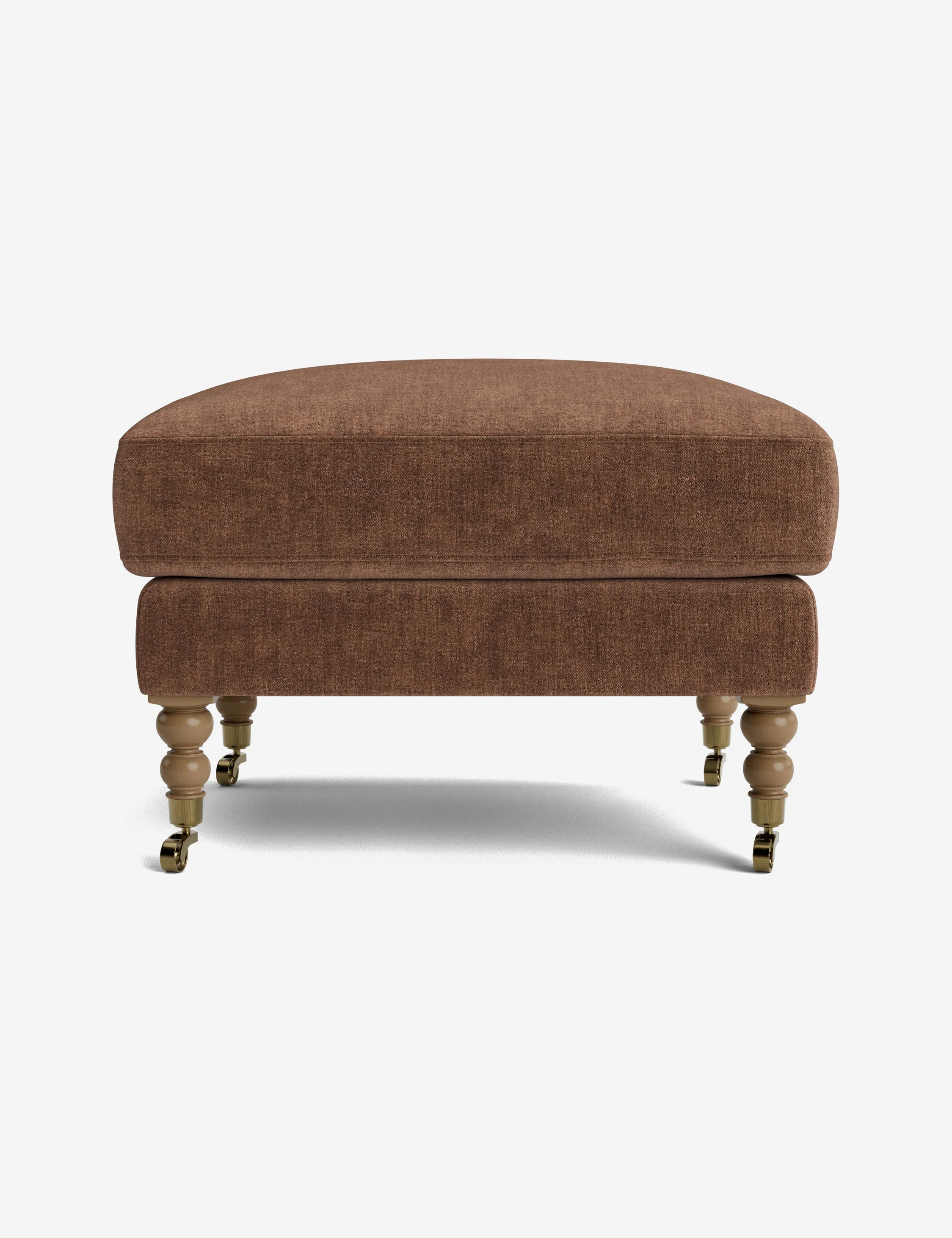 Fabienne Ottoman, Tobacco Performance Striated Velvet | Lulu and Georgia 
