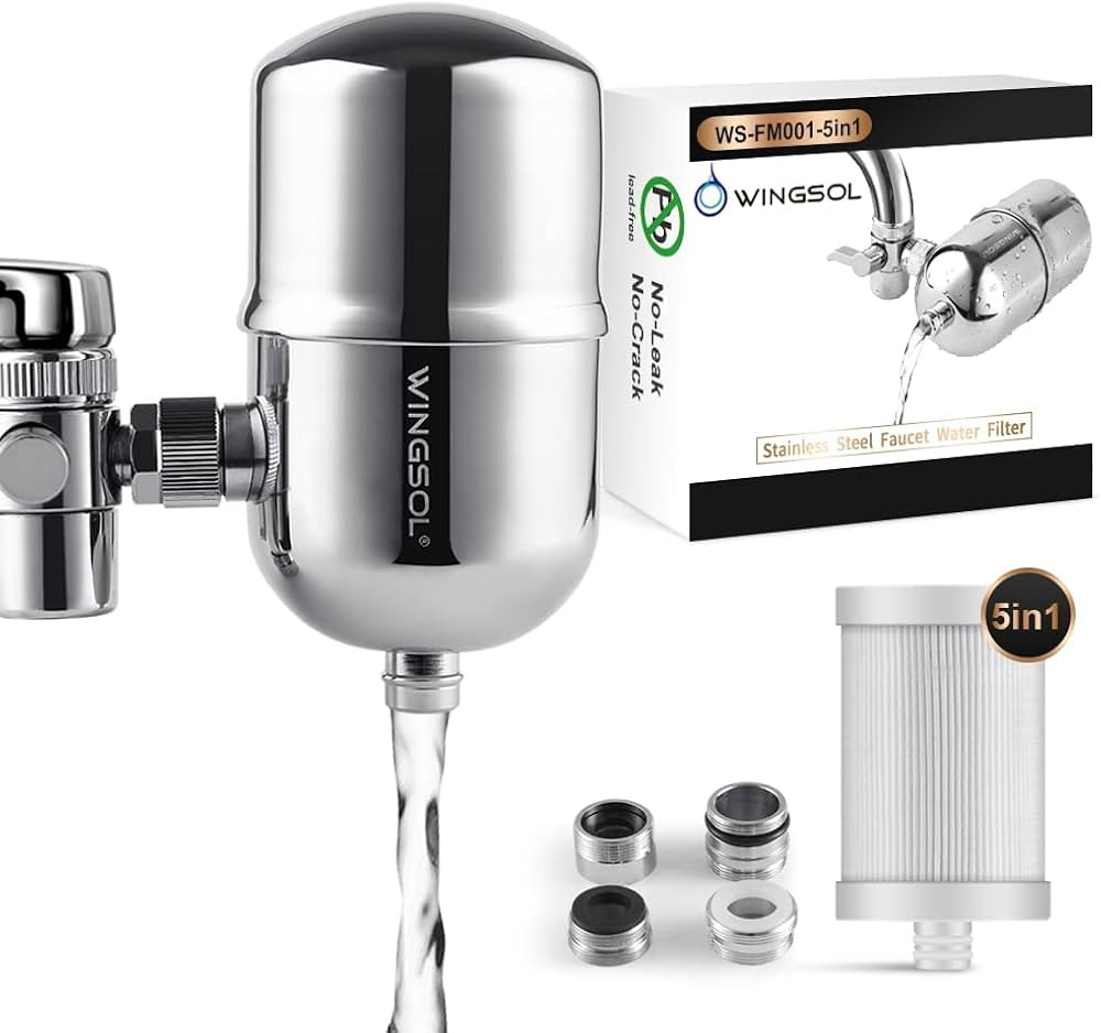 WINGSOL Faucet Filter Reduce Heavy Metals 99.6% Lead, Increase Water pH & Taste NSF/ANSI 42&53, 3... | Amazon (US)