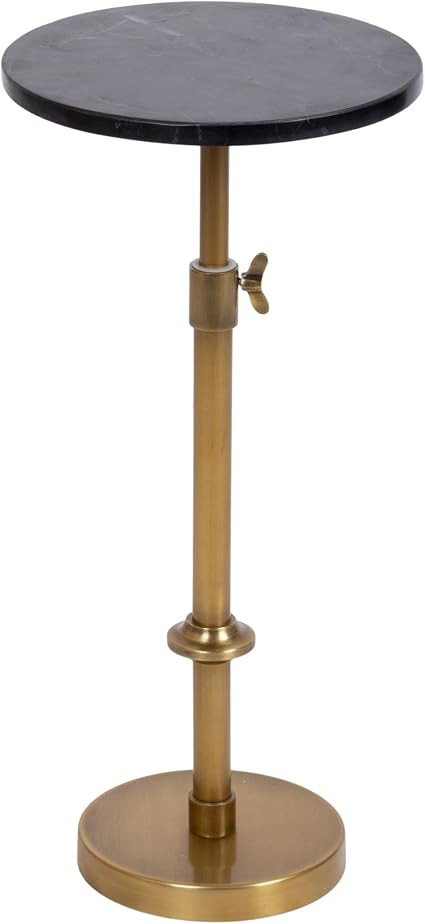 Kate and Laurel Engles Pedestal Drink Table Metal Plant Stand, Black Marble Authentic Marble Tabl... | Amazon (US)