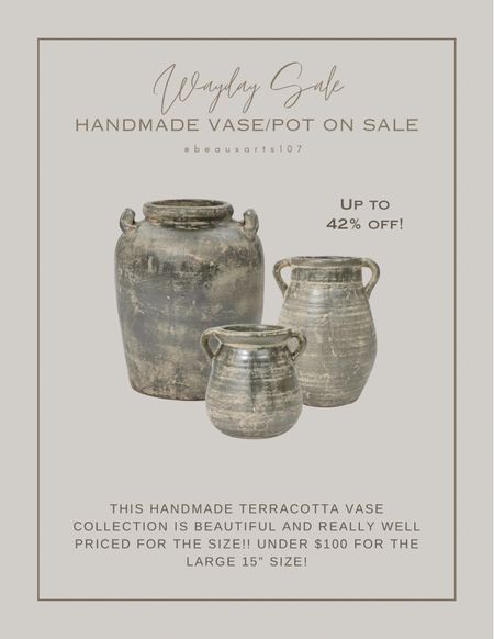 These gorgeous handmade terracotta vases/pots on sale and affordable! 

#LTKSaleAlert #LTKHome #LTKFindsUnder100