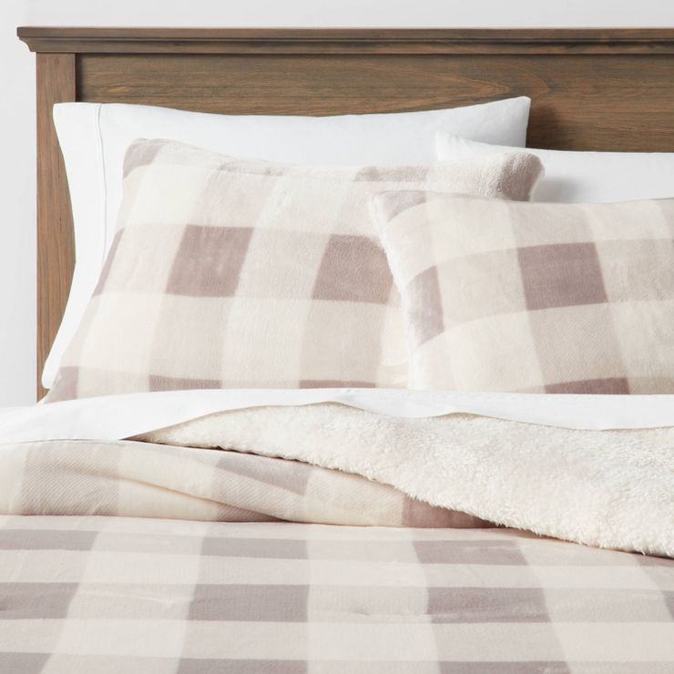 Cozy Sherpa Buffalo Check Comforter & Sham Set - Threshold™ | Target