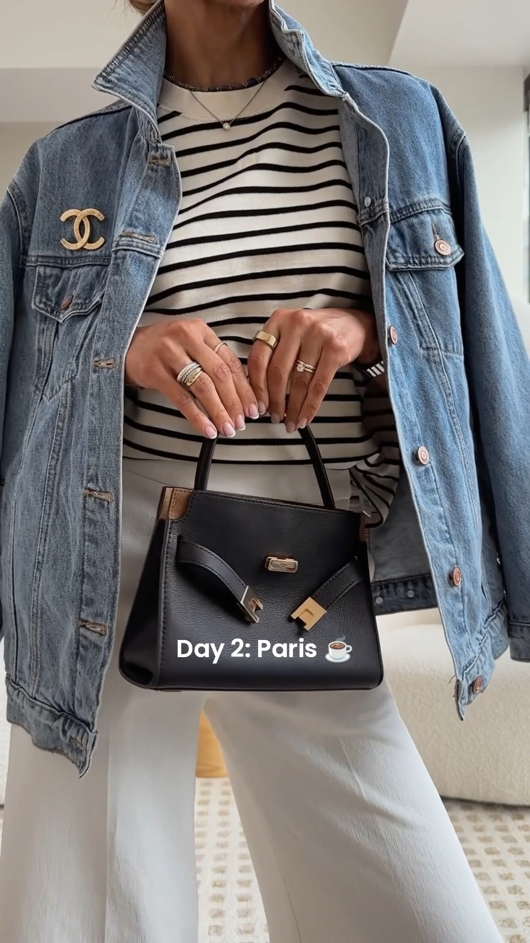 Same pants, Day 2 in Paris ☕️ Comment EURO and I’ll send you all the details ✨

This is how I’d style them for an easy, everyday look in the city. Layered, effortless, and comfortable enough to walk all day (swap heels for loafers if you prefer!)

This denim jacket has been a viral favorite for a reason… $60, 100% organic cotton, been wearing it on rotation!

Paired it with one of my go-to striped tees, and built the whole look around it.

This is exactly how I think about packing: fewer pieces, styled multiple ways.

#LTKootd #LTKgrwm #LTKSeasonal