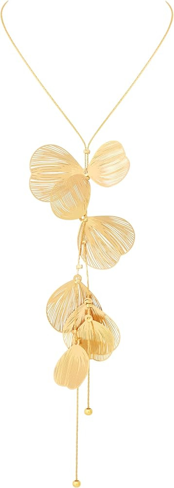 Statement Flower Long Y Shape Lariat Necklace for Women, Formal Evening Floral Jewelry Accessorie... | Amazon (US)