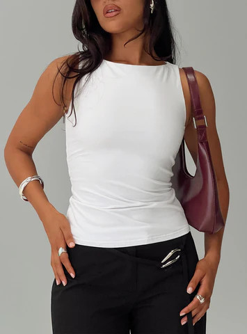 Lose Your Number High Neck Top White | Princess Polly US