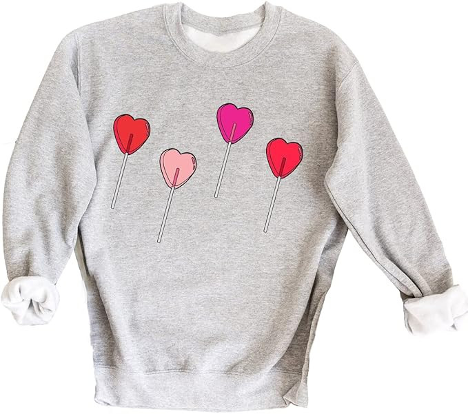 Yimoya Fleece Valentines Day Sweatshirt Womens Cute Leopard Love Heart Lollipop Pullover Tops Val... | Amazon (US)