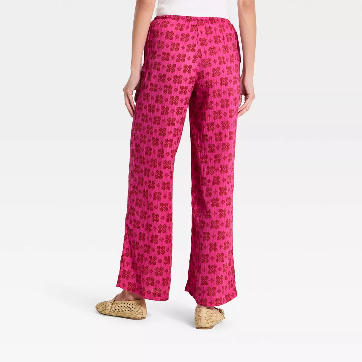 Women's Regular Rise Printed Ankle Pull-On Pants - Universal Thread\u2122 Pink XS | Target