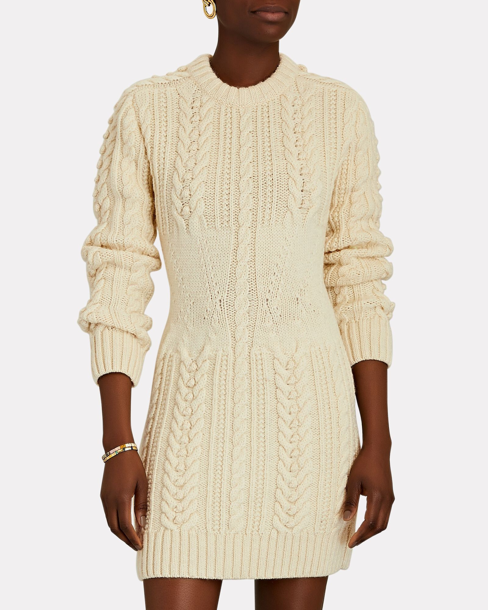 Cable Knit Mini Sweater Dress | INTERMIX