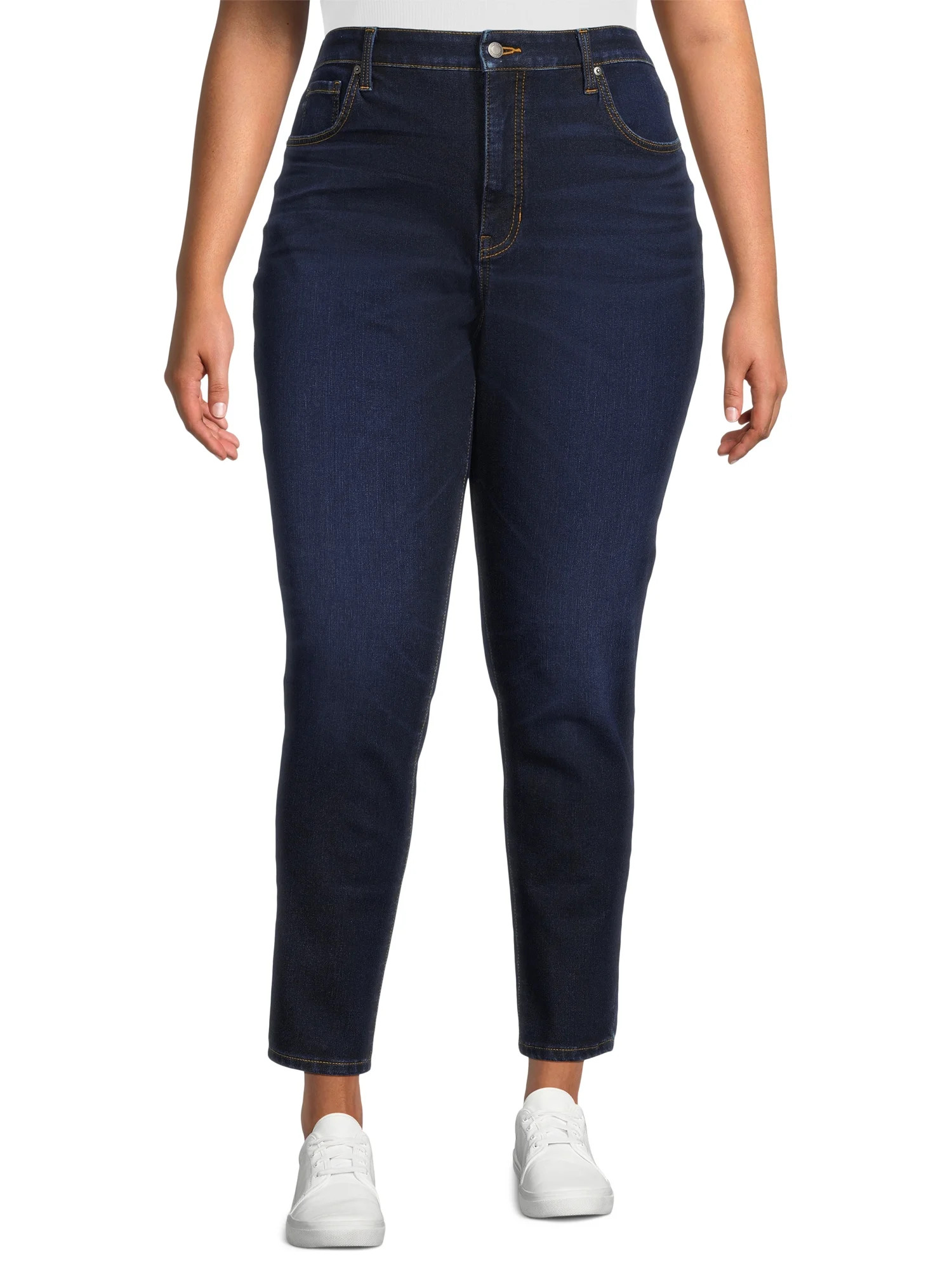 Time and Tru Women's High Rise Curvy Skinny Jeans, 27" and 29" Inseams, Sizes 0-22 | Walmart (US)