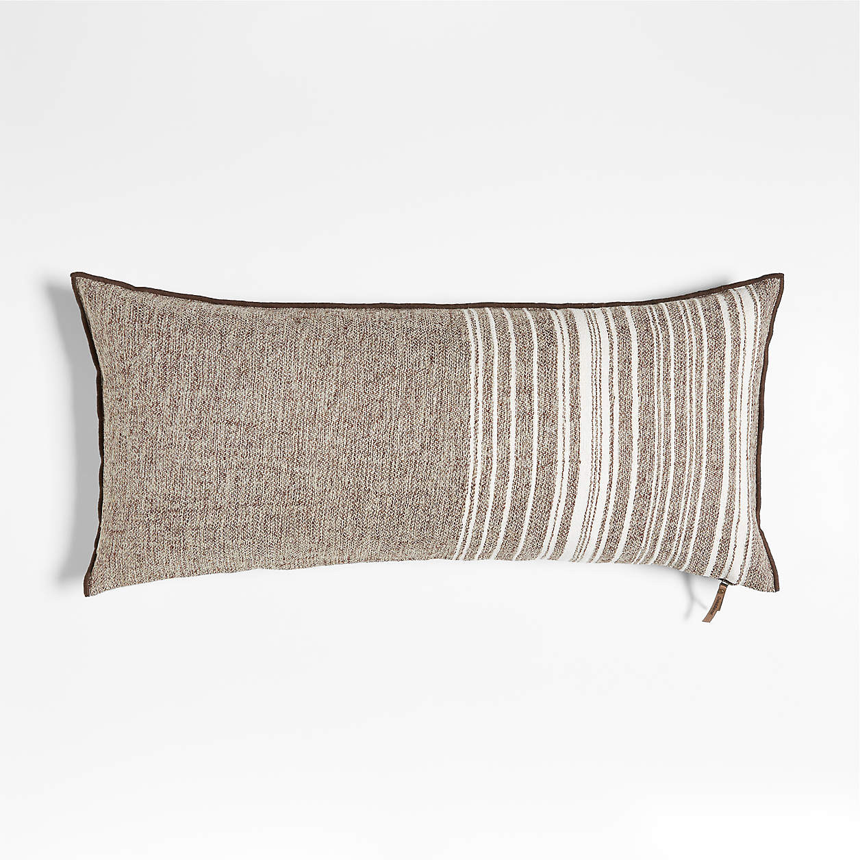Bande Dark Beige Textured Stripe 36x16 Throw Pillow Cover + Reviews | Crate & Barrel | Crate & Barrel