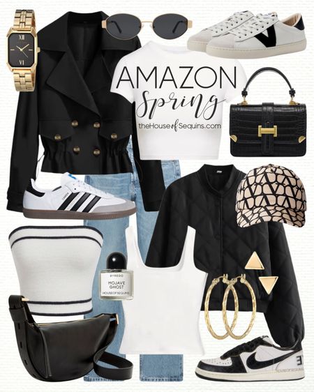 Shop these Amazon Fashion Spring Outfit finds! Cropped trench, quilted jacket, Bomber jacket, tube top, cropped tee, designer bag look for less, Adidas samba, Allsaints sling bag, banana bag, Nike terminator Low sneakers, Valentino cap and more!

Follow my shop @thehouseofsequins on the @shop.LTK app to shop this post and get my exclusive app-only content!

#liketkit 
@shop.ltk
https://liketk.it/4Bb9r